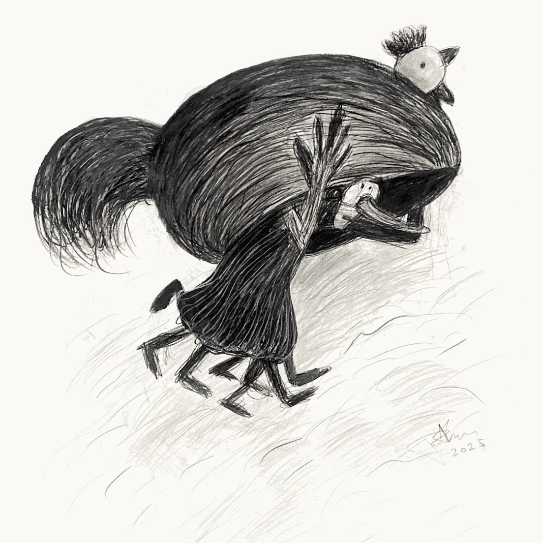 Mother, Junglefowl & Scarecrow