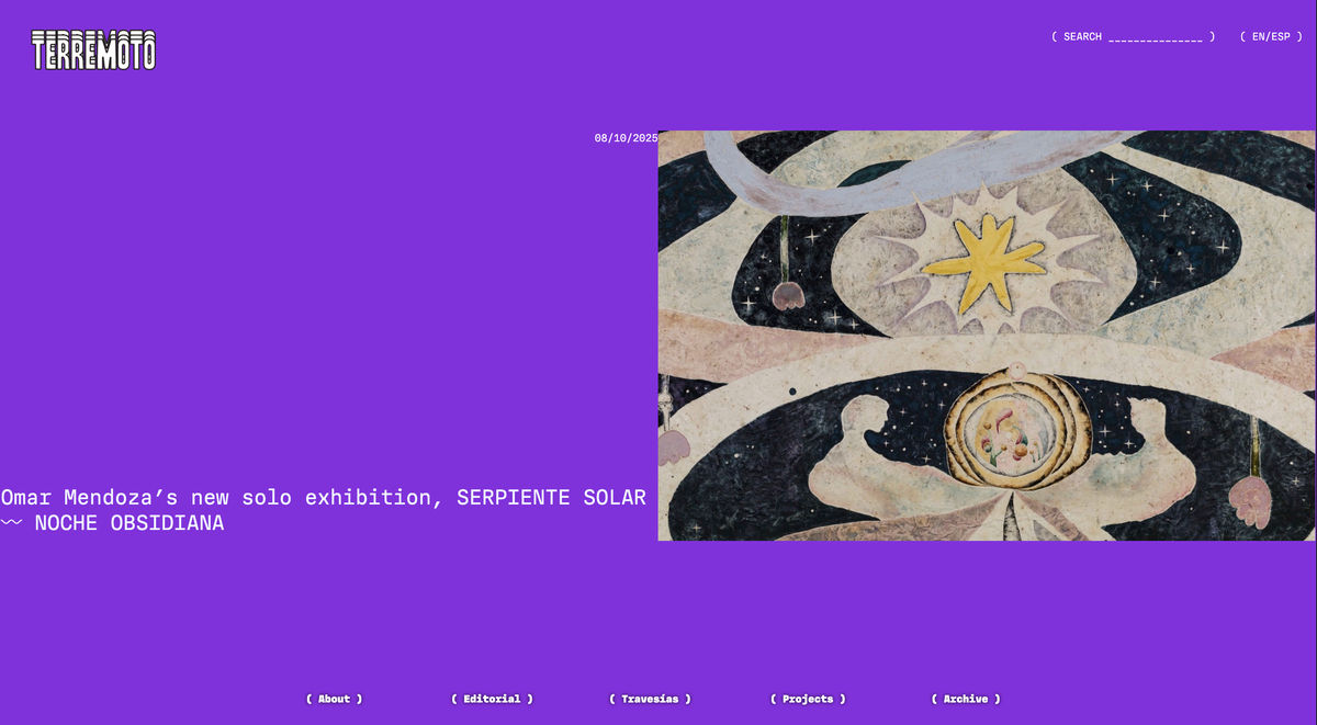 Omar Mendoza’s new solo exhibition, SERPIENTE SOLAR 〰 NOCHE OBSIDIANA, Shout Out