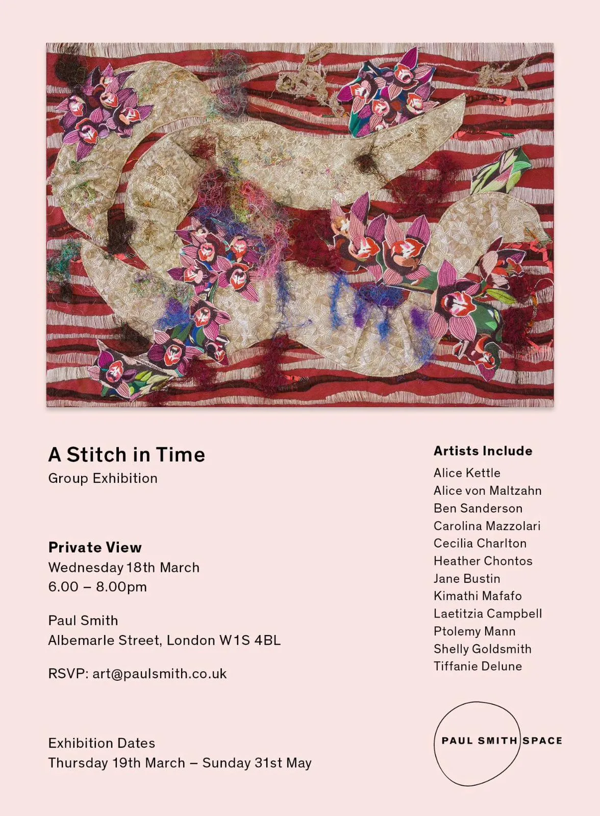 Announcing: Laetitzia Campbell at Paul Smith Space 'A Stitch in Time'