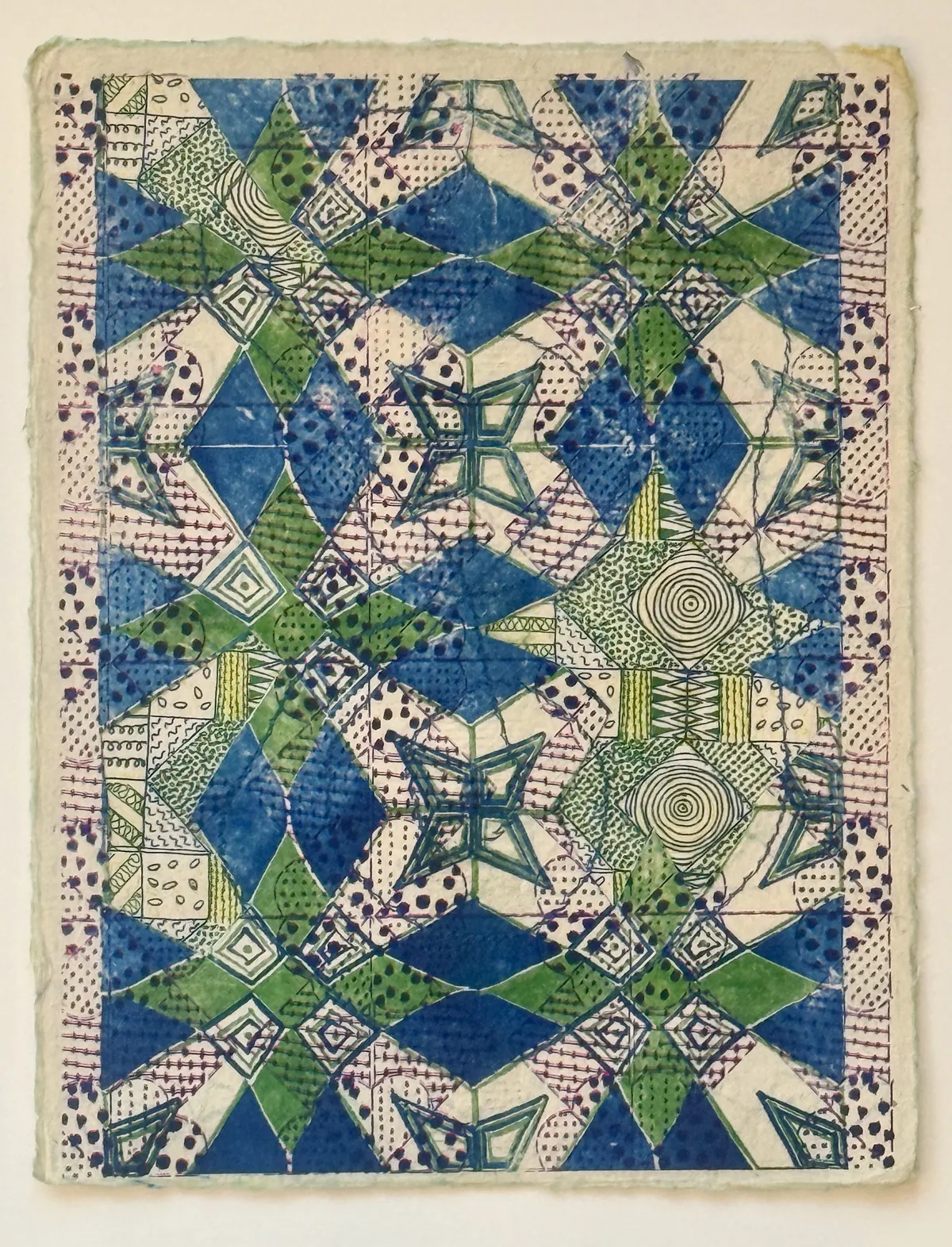 abstract collage work on paper by Jacquelyn Strycker.