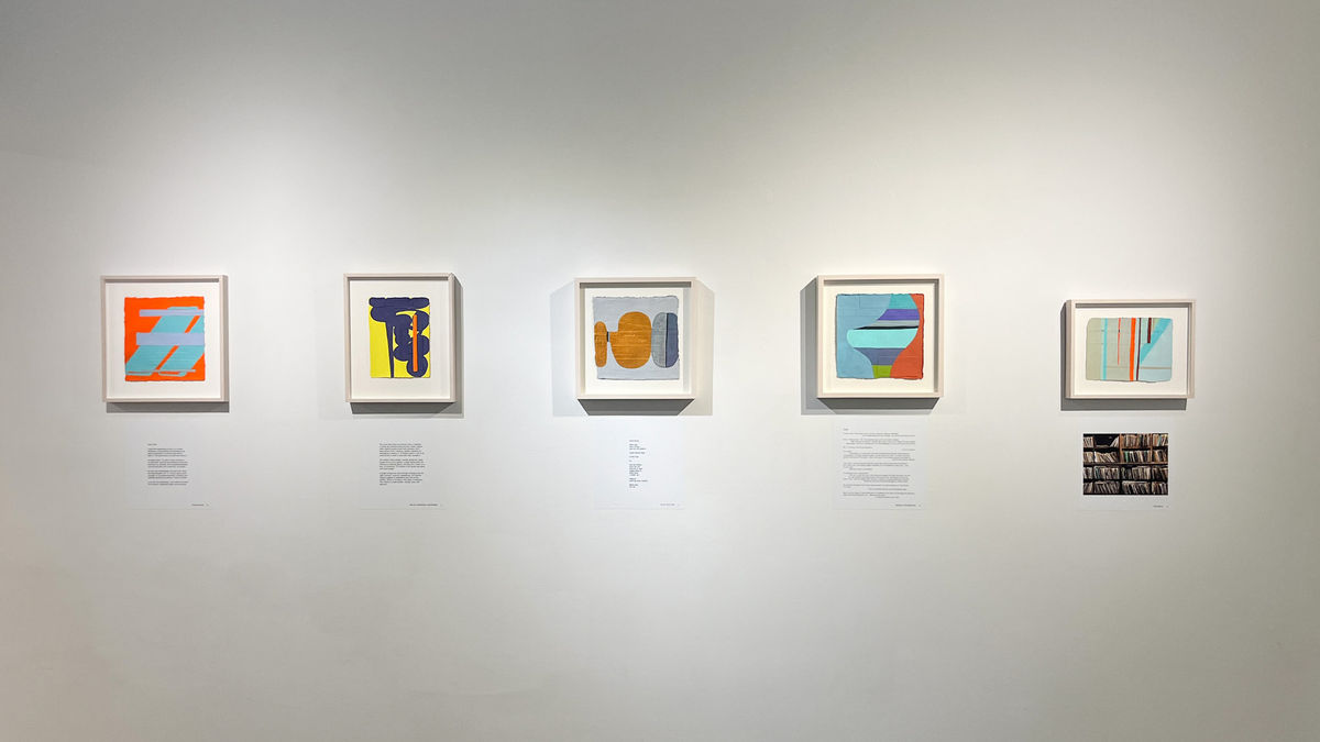 Installation view of Jill Moser's show, "Talking Pictures: Collaborations."