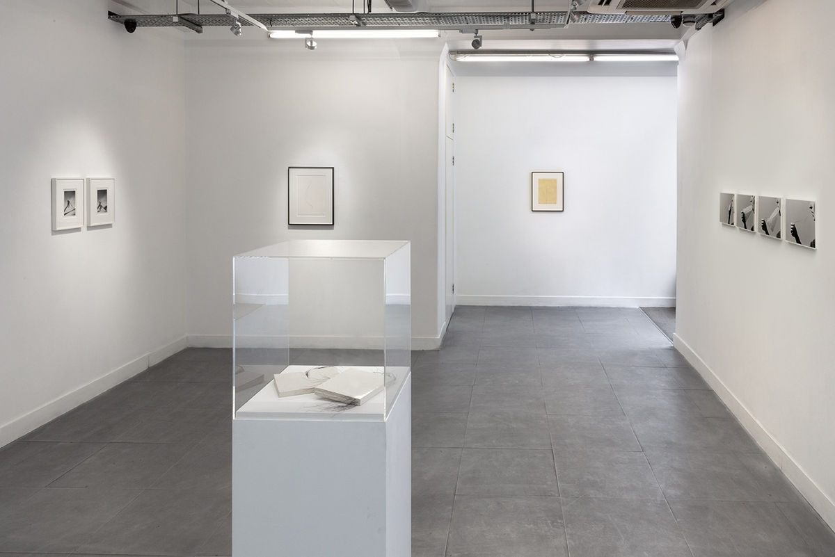 Installation view of "Helena ALMEIDA Desenhos Habitados / Inhabited Drawings" at Richard Saltoun Gallery (27 March - 22 May 2015)