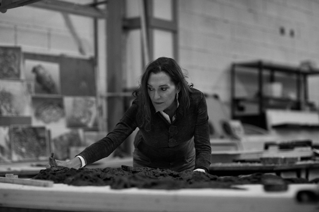 Cristina Iglesias in her studio