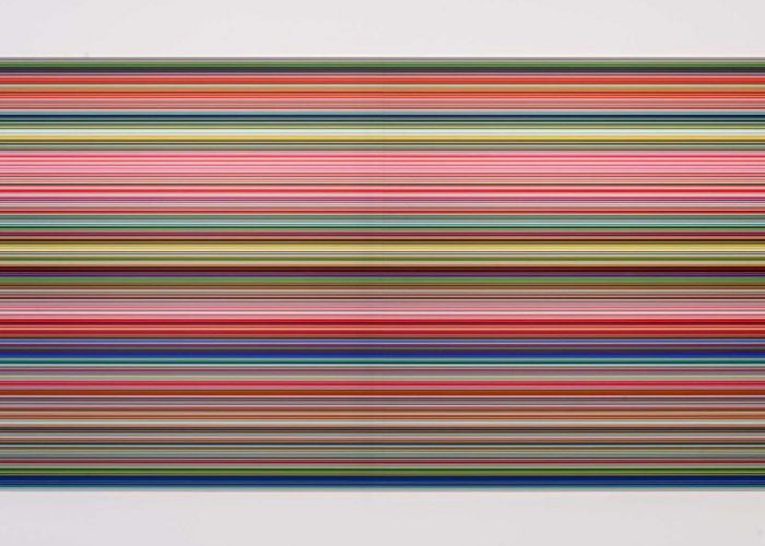 Digital image of various horizontal rows of colors. 