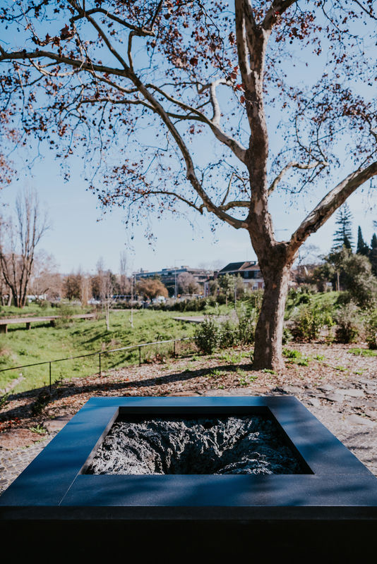 Quatro Poços de Água no Parque, 2021. Bronze, stone, stainless steel and hydraulic system 4 wells. Wells 1 and 2 : 90 x 150 x 150 cm Wells 3 and 4 : 50 x 250 x 250 cm Permanent installation at Parque Gonçalo Ribeiro Telles, Lisbon, Portugal
