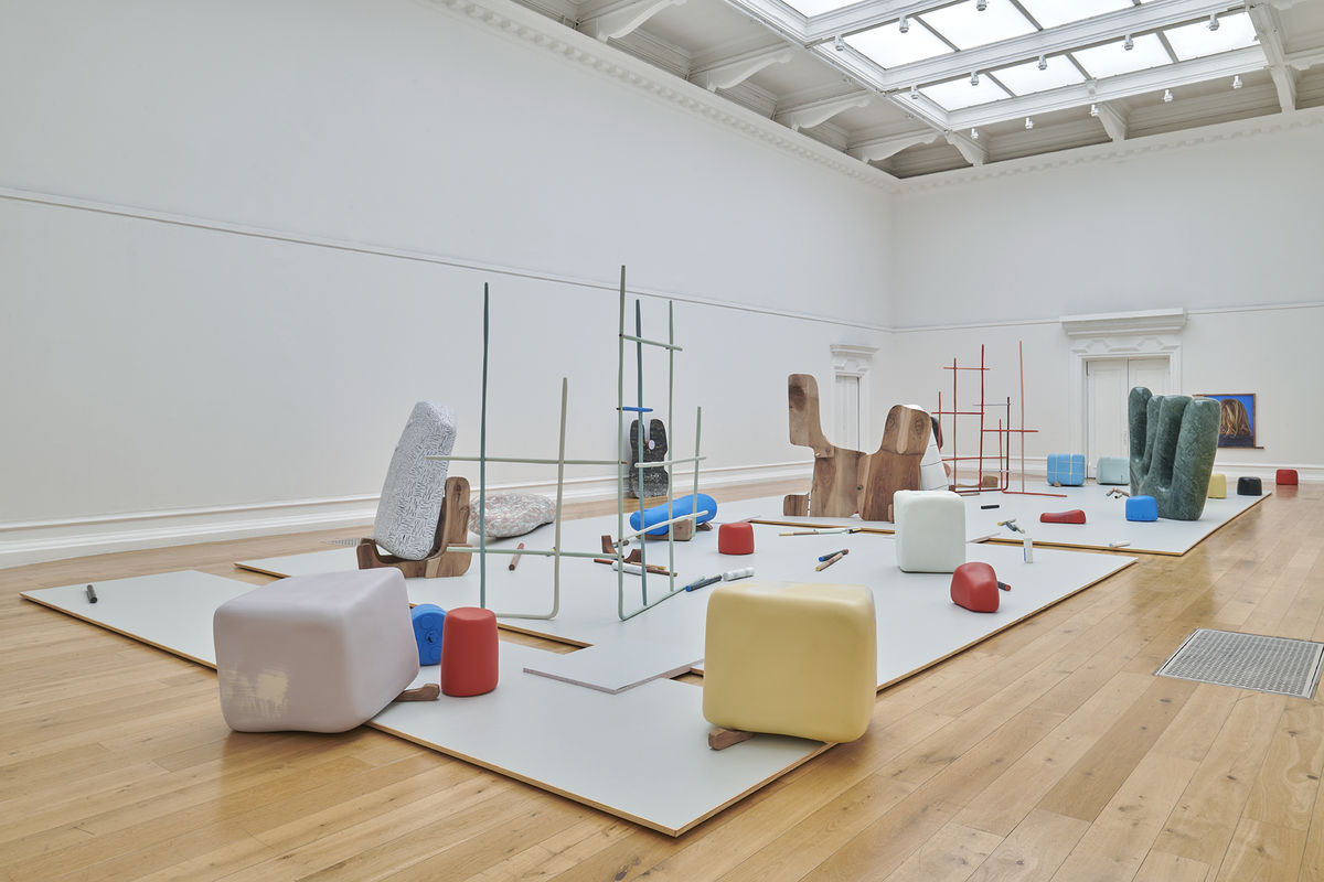 Nairy Baghramian: Jumbled Alphabet, 2024. South London Gallery. Photo: Jo Underhill⁠