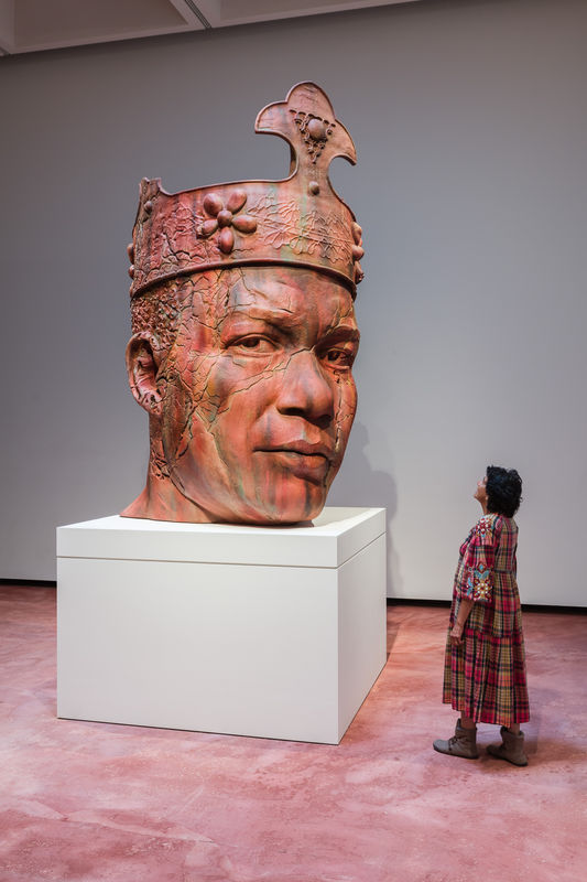 Installation view of Tavares Strachan: There Is Light Somewhere. Ruin of a Giant (King Tubby), 2024. Photo: Mark Blower. Courtesy the artist and the Hayward Gallery.