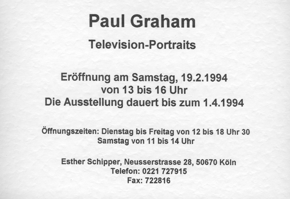 Television-Portraits Paul Graham