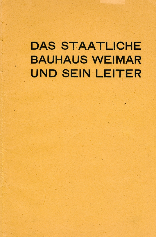 Liu Ye Das staatliche Bauhaus Weimar und sein Leiter