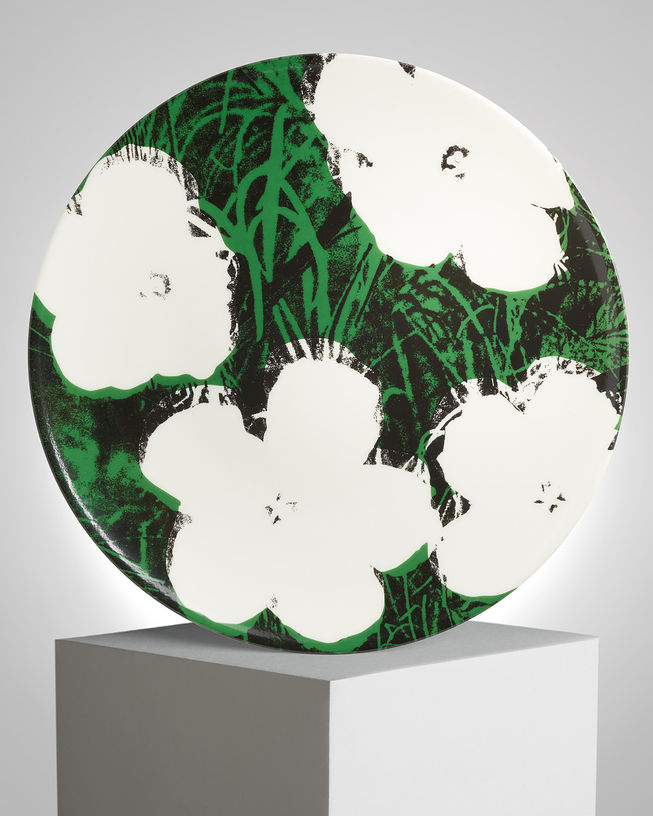 Andy Warhol 'White Flowers' Porcelain Plate