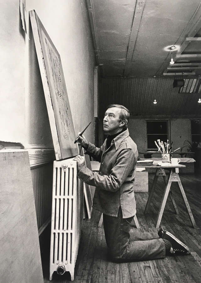 Hans Namuth, Jasper Johns at Simca Print Artists, New York, 1976