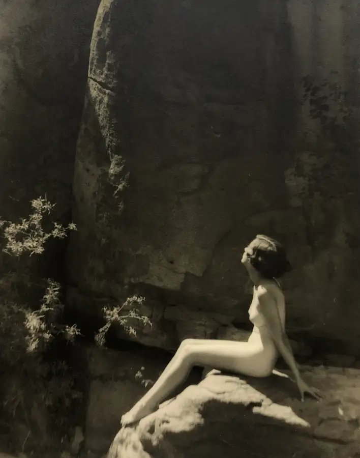 Forman Hanna, Untitled (Nude on Rock), c. 1920