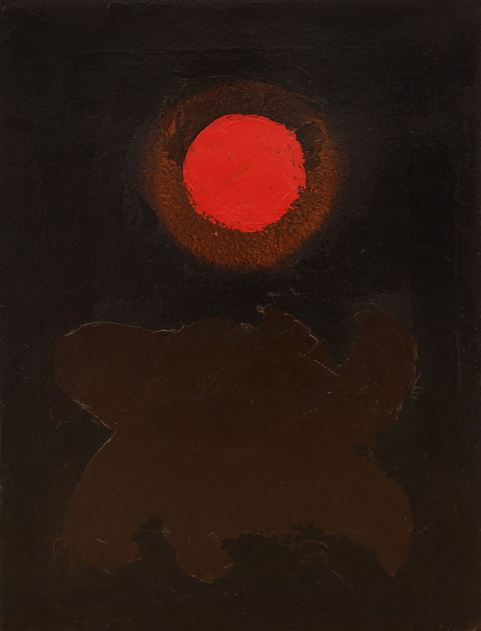 Adolph Gottlieb (1903-1974) Brown on Black, 1970