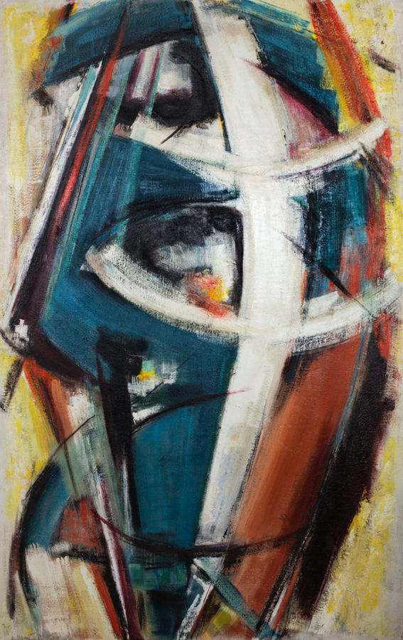 Dusti Bongé, Sails, circa 1955, oil on linen. Collection of the Ogden Museum of Southern Art, gift of the Dusti Bongé Art Foundation