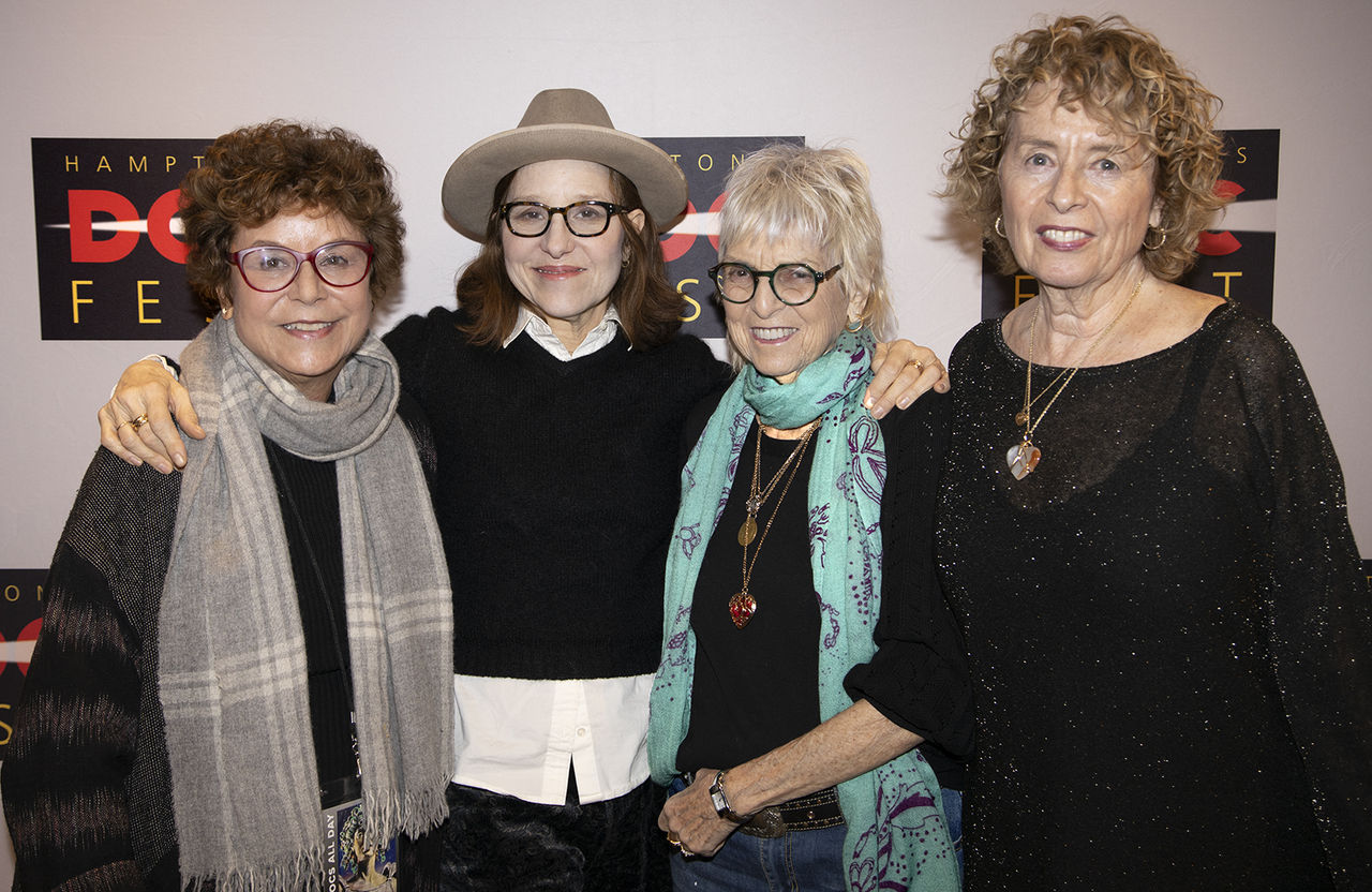 Hamptons Doc Fest founder/director Jacqui Lofaro, left, with “Queen of Hearts: Audrey Flack” director Rachel Reichman, artist Audrey Flack and director Deborah Shaffer. The film won the Audience Award at the 2019 Hamptons Doc Fest. CB GRUBB, COURTESY OF H