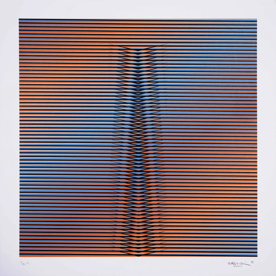 Carlos Cruz-Diez, Chromatique à double fréquence Lucca, 2017