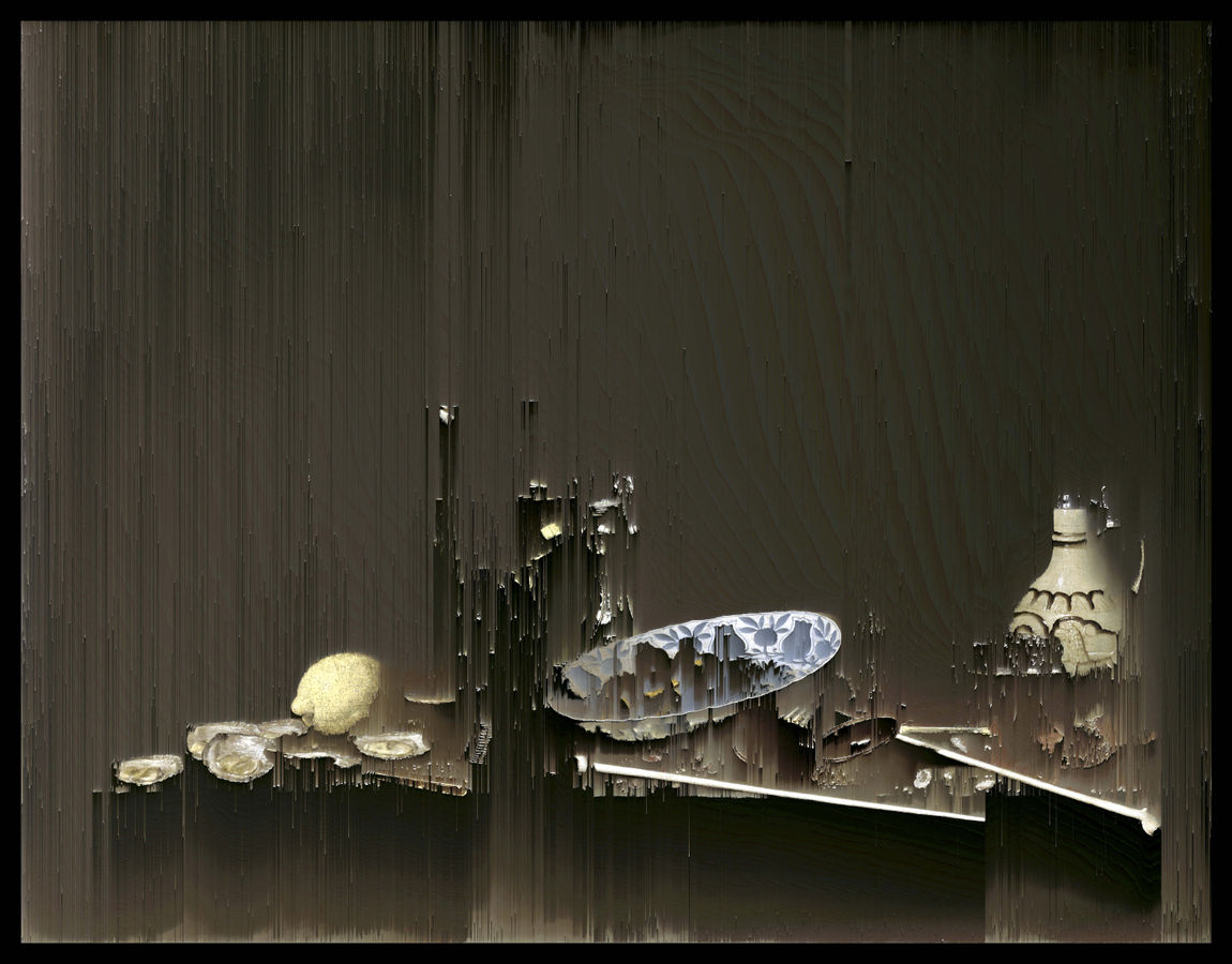 Gordon Cheung, Still Life with Roemer, Flute Glass, Earthenware Jug and Pipes (after Jan Jansz. van de Velde III, 1651),...