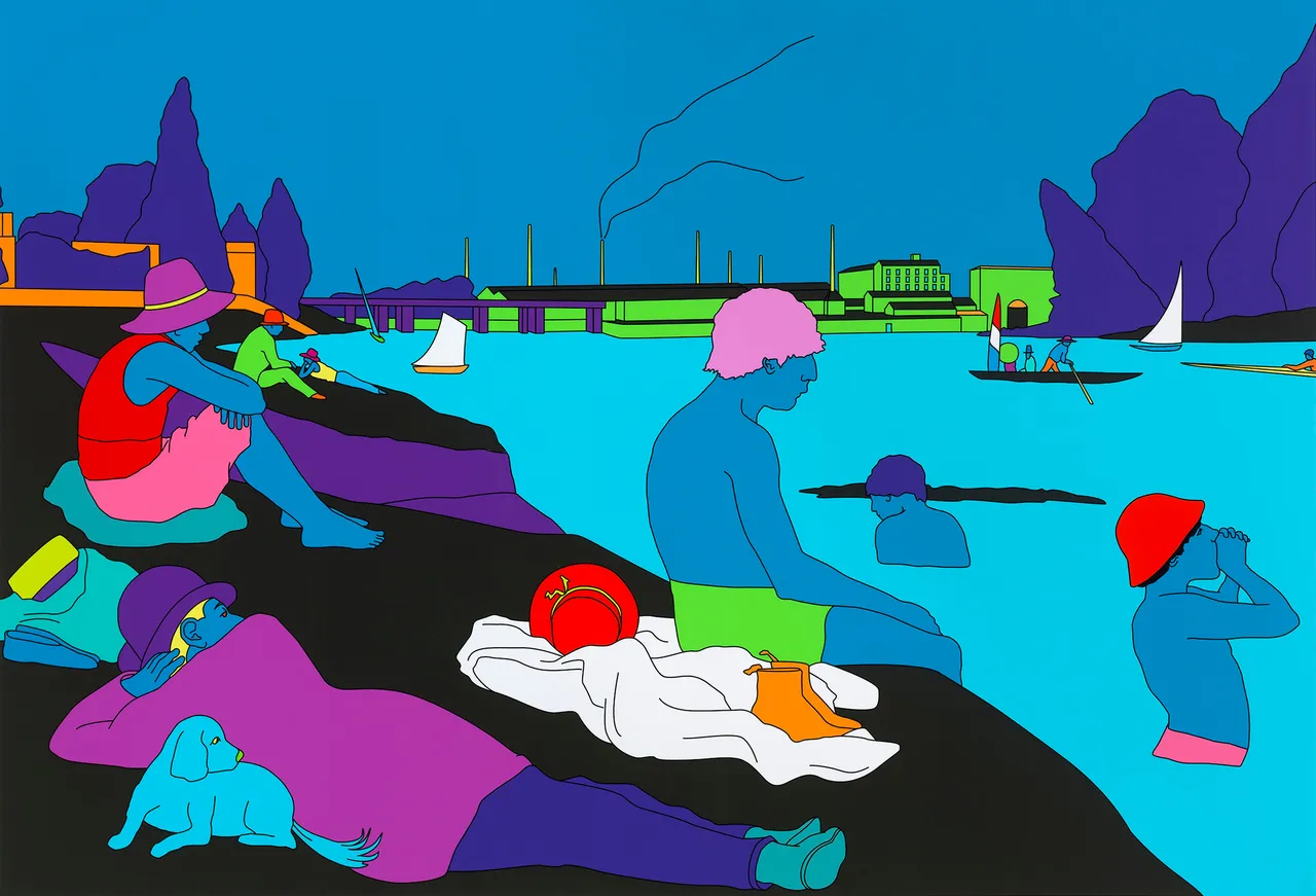 Michael Craig-Martin, Seurat (blue), 2022