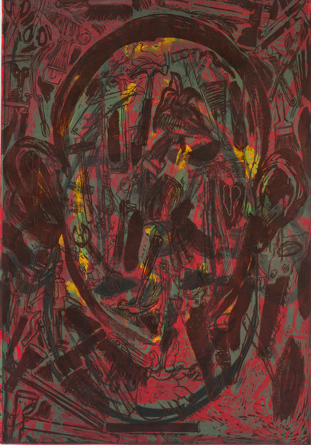 Jim Dine, Tools in a Puzzled Vessel VIII, 2017