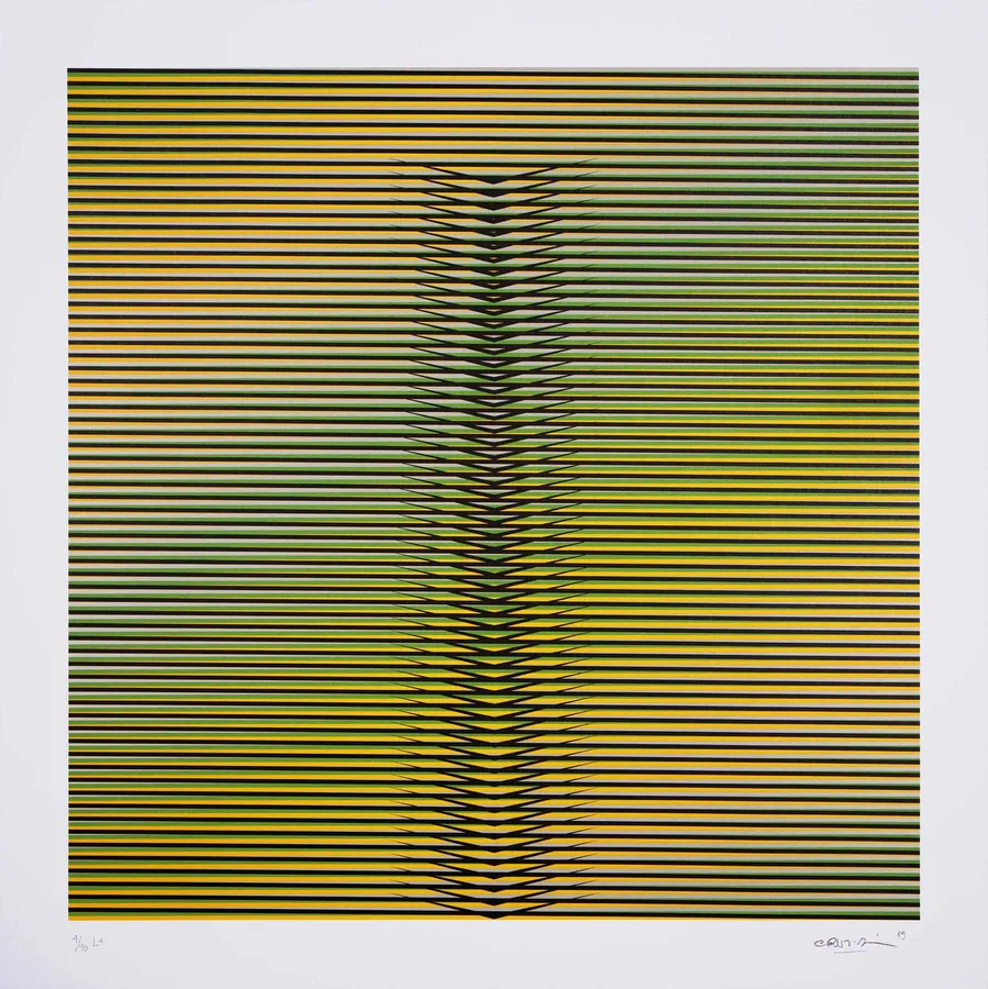 Carlos Cruz-Diez, Chromatique à double fréquence Lucca, 2017