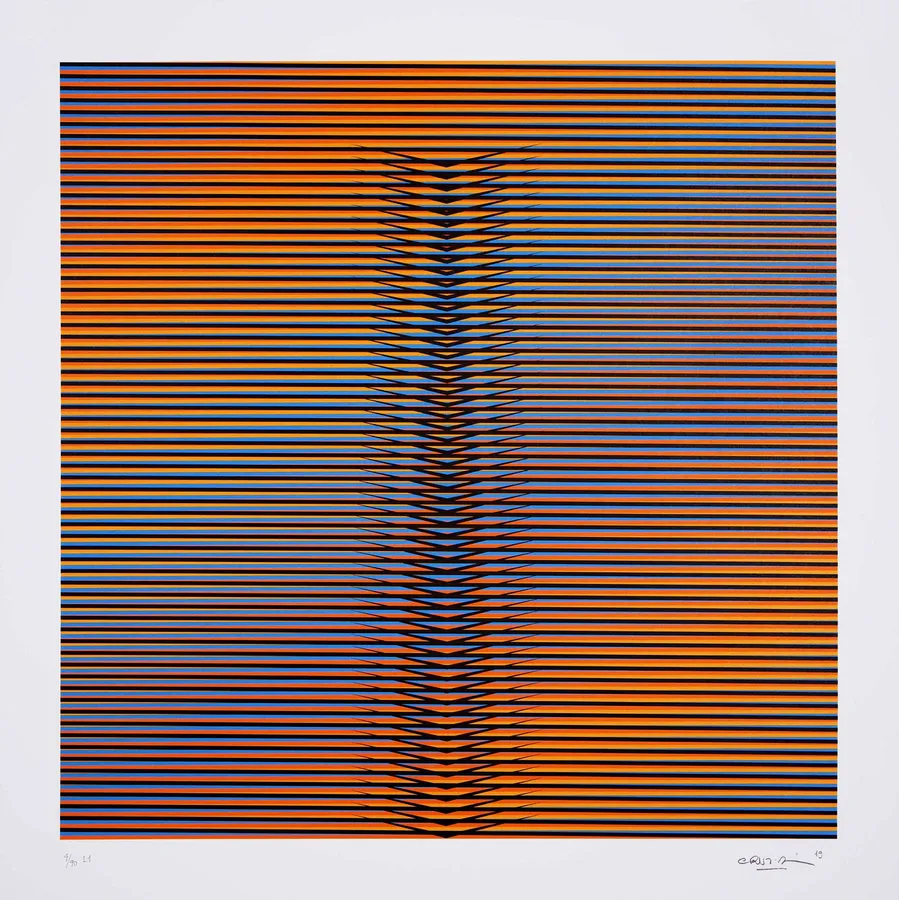 Carlos Cruz-Diez, Chromatique à double fréquence Lucca, 2017