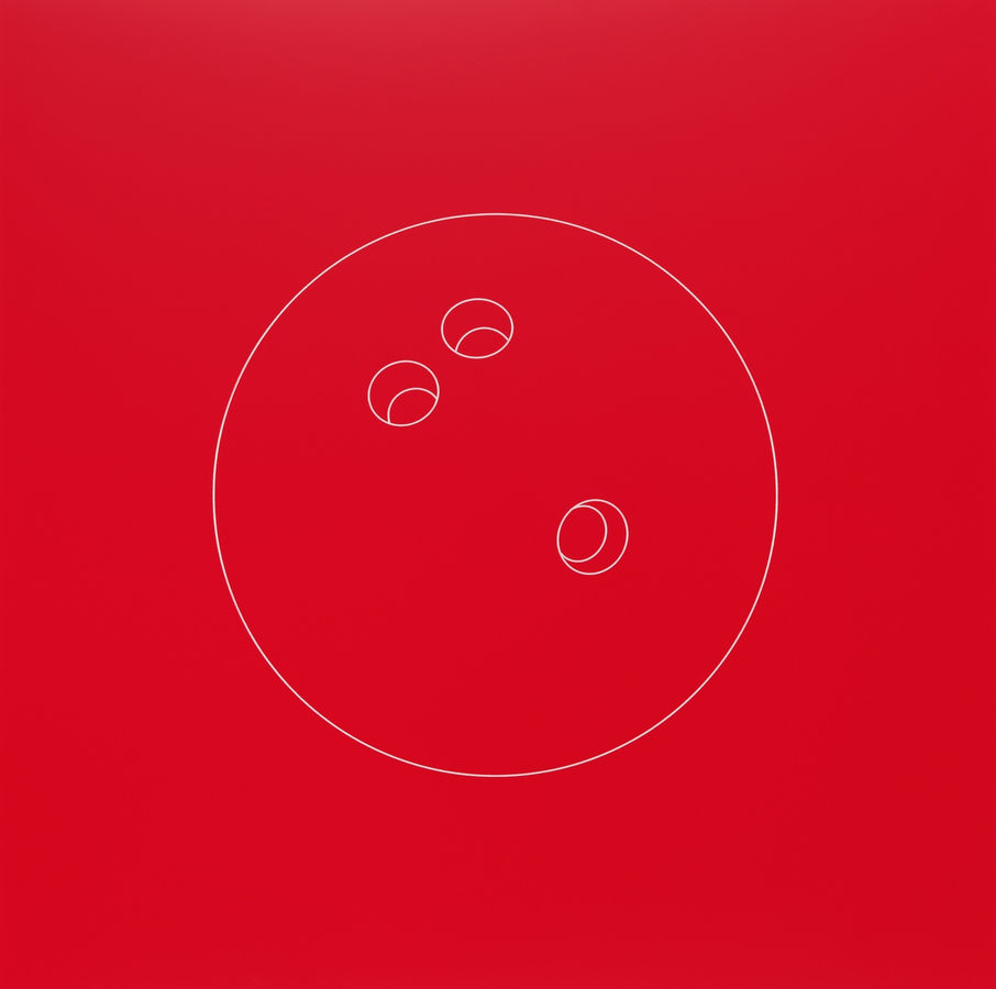 Michael Craig-Martin, Quotidian Red: Bowling Ball, 2024