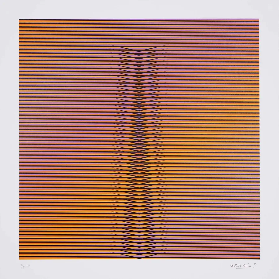 Carlos Cruz-Diez, Chromatique à double fréquence Lucca, 2017