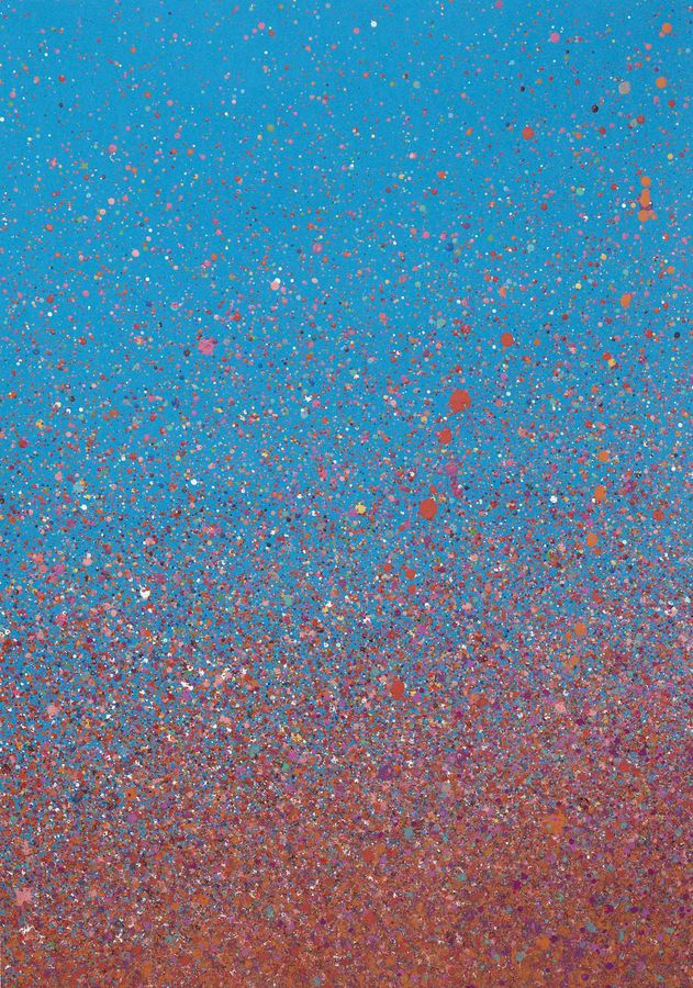 Ian Davenport, Blue and Orange Cluster, 2024