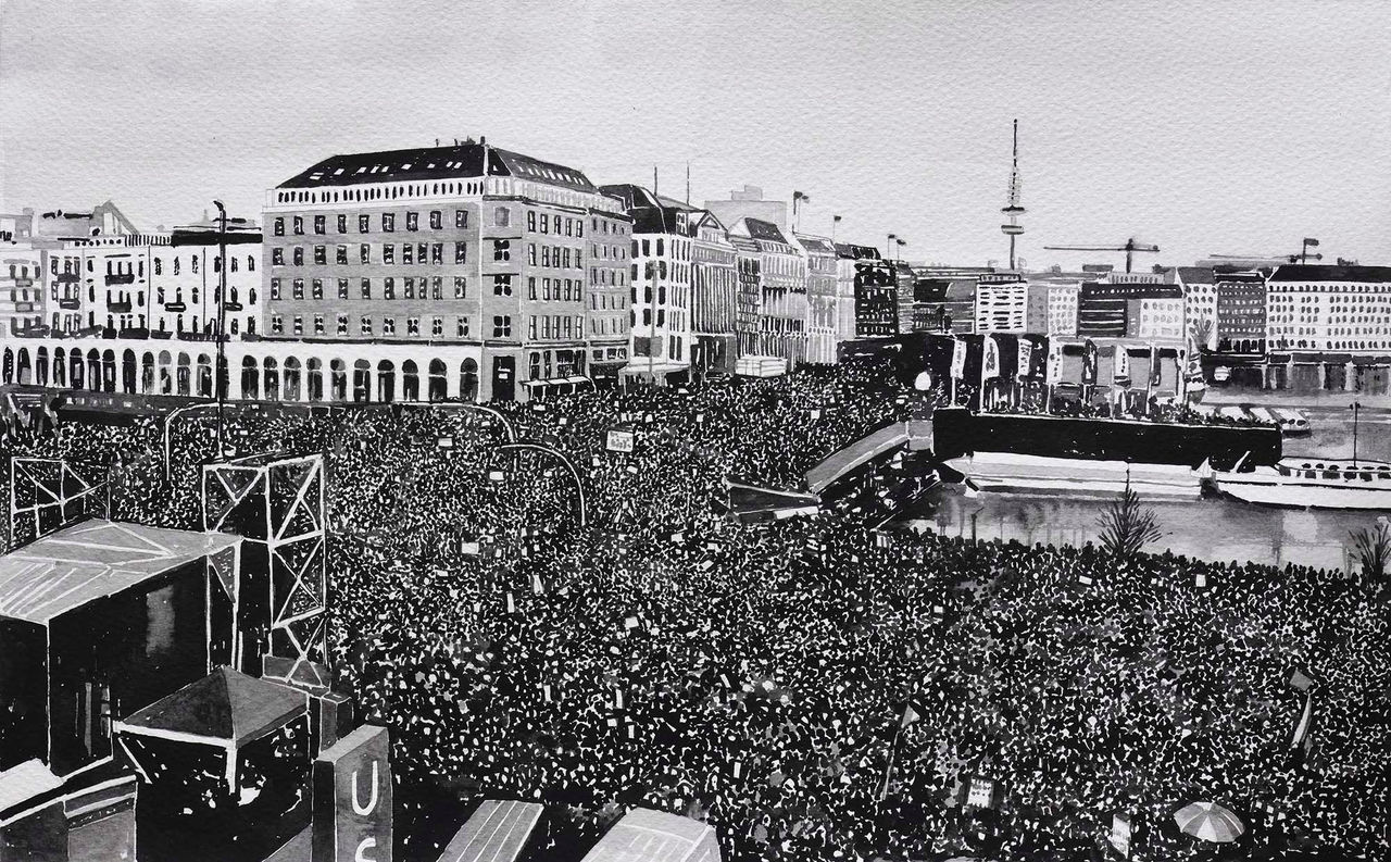 Joy Gerrard, March against the far right (Hamburg, January 19, 2024), 2024