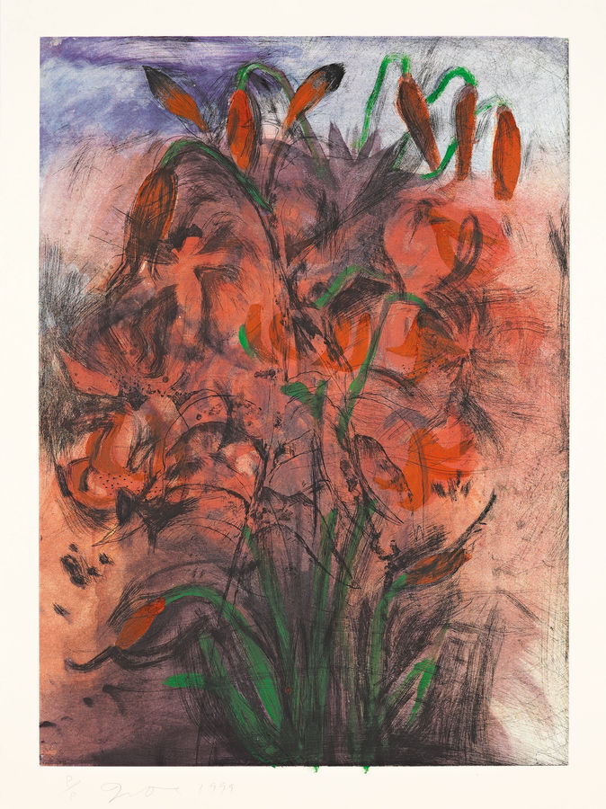 Jim Dine, Red Pepper Lilies, 1999
