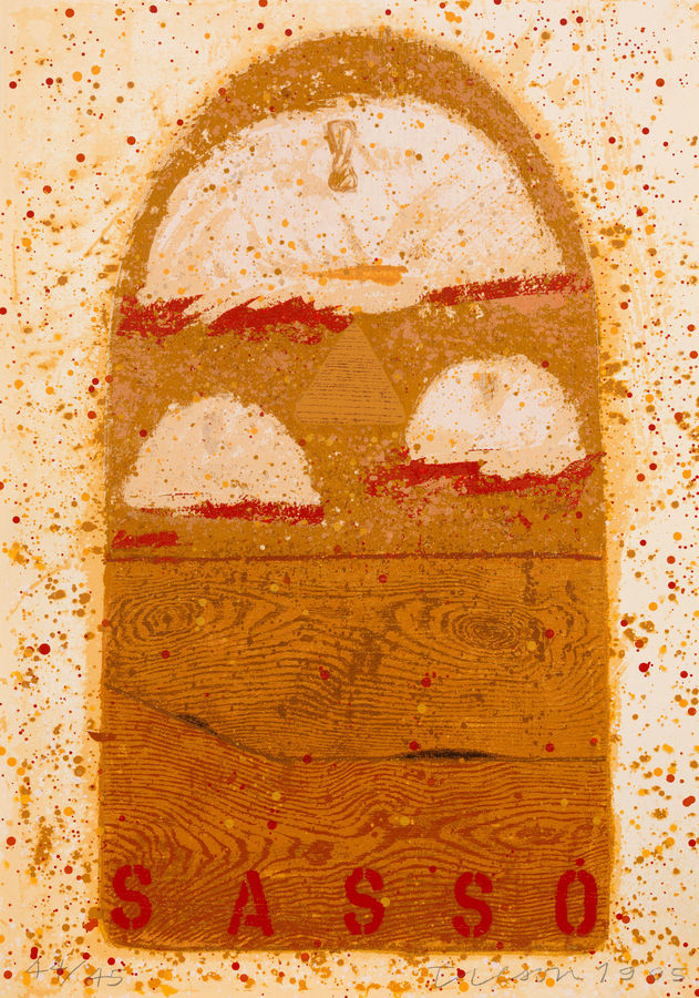 Joe Tilson, Le Crete Senesi, Sasso, 1995