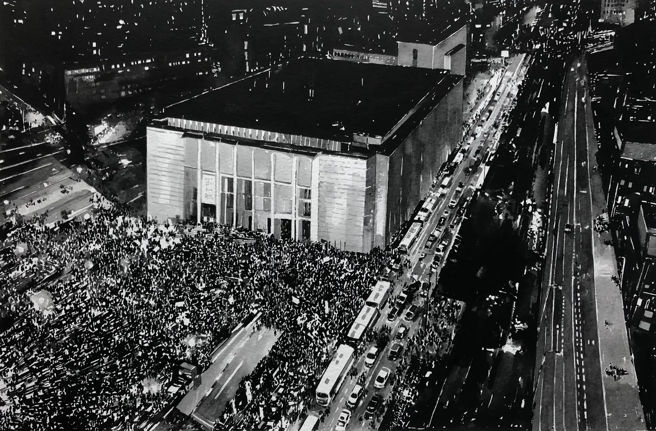 Joy Gerrard, Women's Strike, Opera House, Warsaw. Poland, October, 2020, 2021