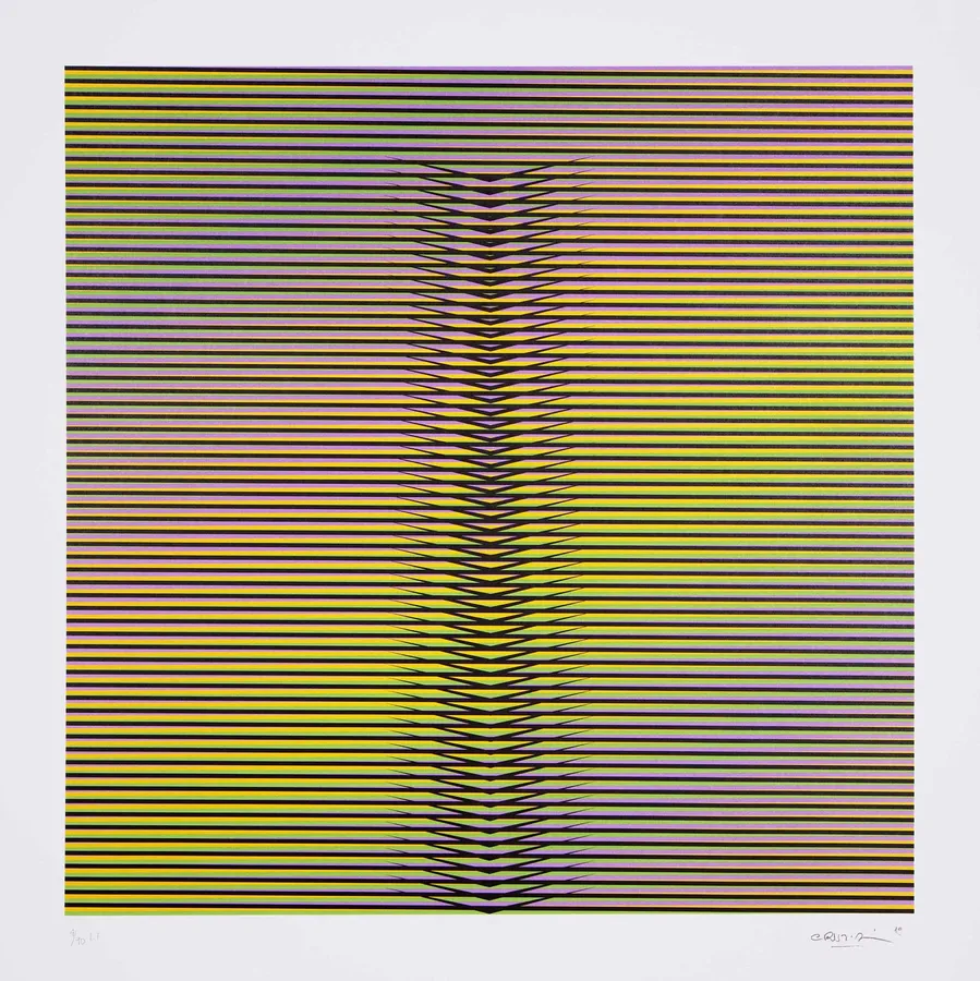 Carlos Cruz-Diez, Chromatique à double fréquence Lucca, 2017