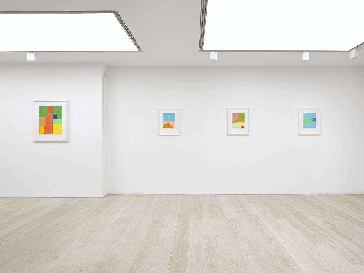 Installation view of Etel Adnan: Elsewhere at Alan Cristea Gallery, London, 2019. Photo: Jack Hems.