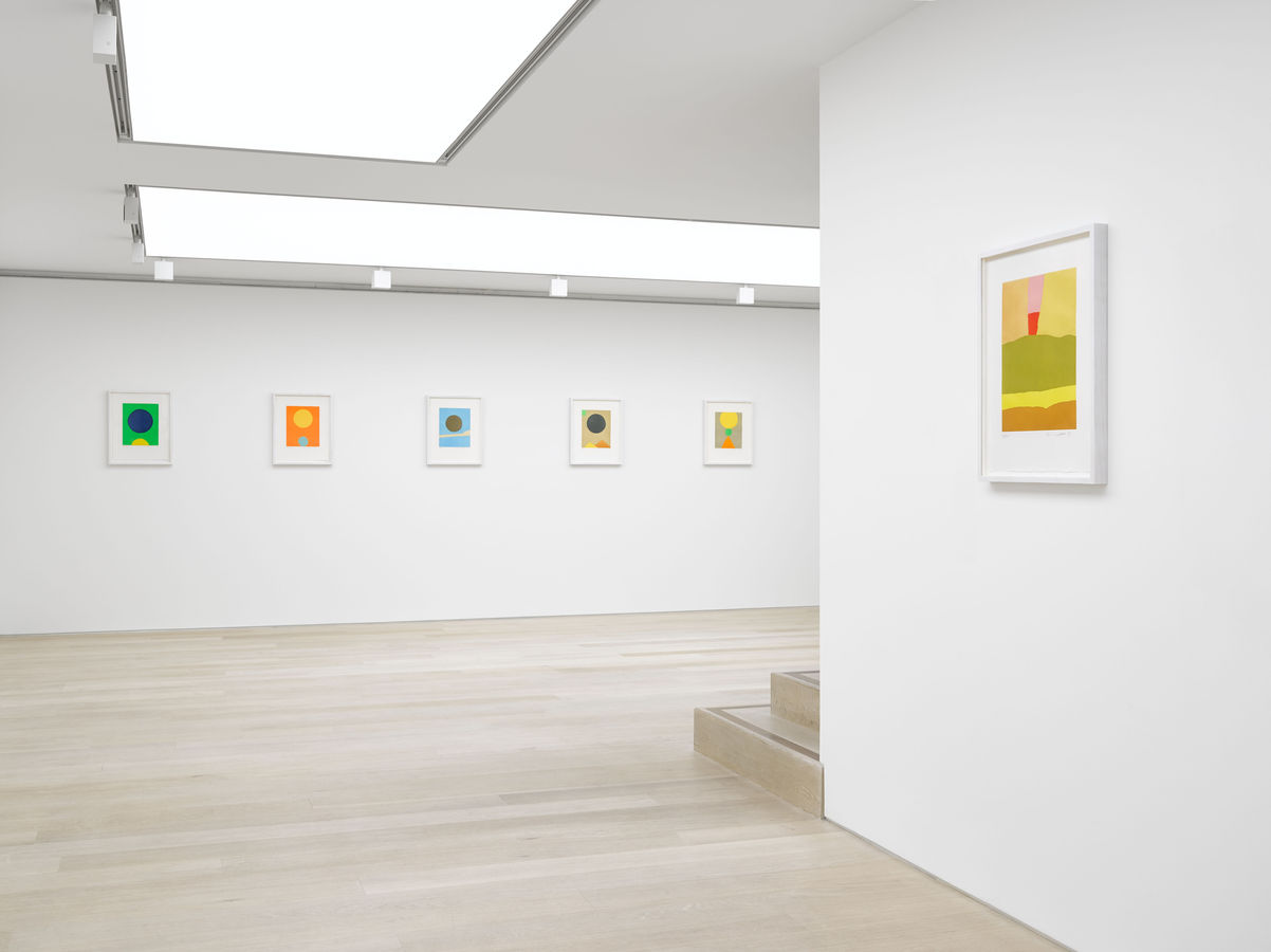 Installation view of Etel Adnan: Elsewhere at Alan Cristea Gallery, London, 2019. Photo: Jack Hems.