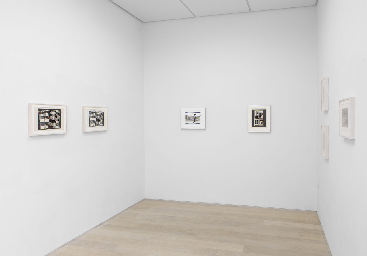 Installation view of Discovery and Invention: The Early Graphic Works of Josef Albers at Cristea Roberts Gallery, London, 2021. Photo:...