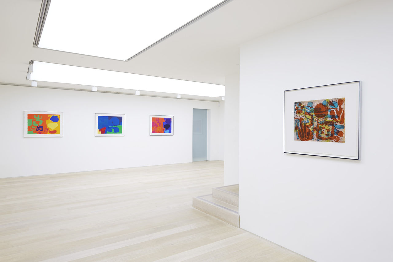 Installation view of Patrick Heron - Shaping Colour: Prints 1956-1999 at Cristea Roberts Gallery, London, 2022. Photo: Maxwell Anderson