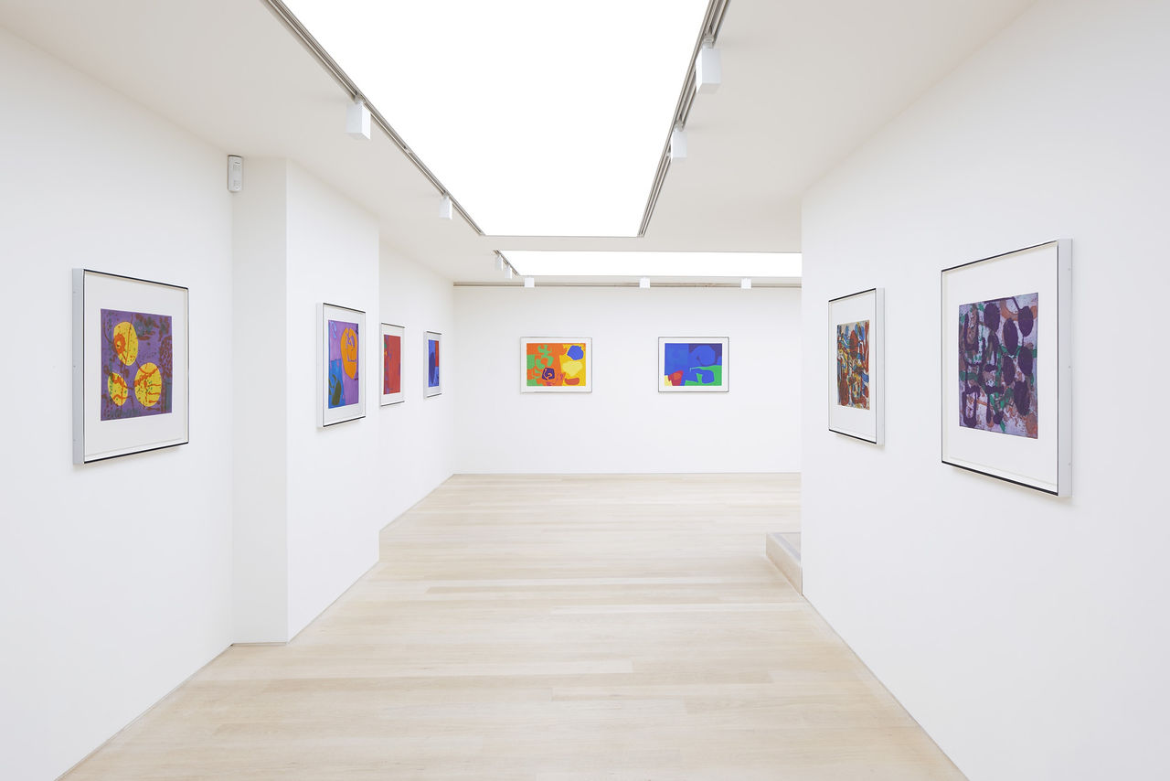 Installation view of Patrick Heron - Shaping Colour: Prints 1956-1999 at Cristea Roberts Gallery, London, 2022. Photo: Maxwell Anderson