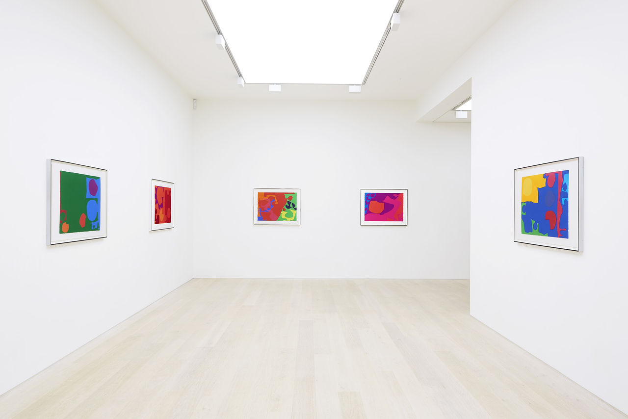 Installation view of Patrick Heron - Shaping Colour: Prints 1956-1999 at Cristea Roberts Gallery, London, 2022. Photo: Maxwell Anderson