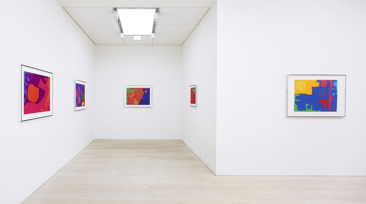 Installation view of Patrick Heron - Shaping Colour: Prints 1956-1999 at Cristea Roberts Gallery, London, 2022. Photo: Maxwell Anderson