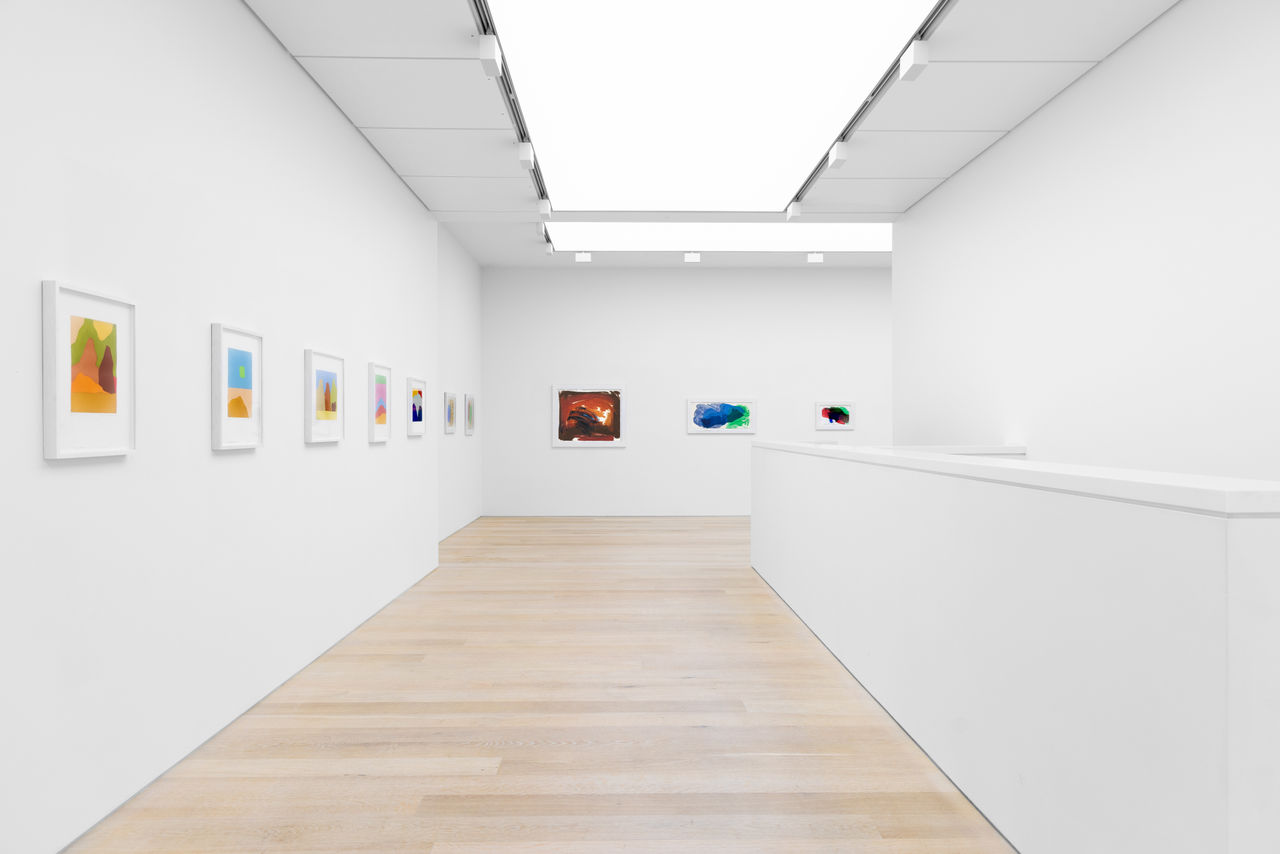 Installation view of Memories: Etel Adnan & Howard Hodgkin at Cristea Roberts Gallery, London, 2023. Photo: Sam Roberts Photography