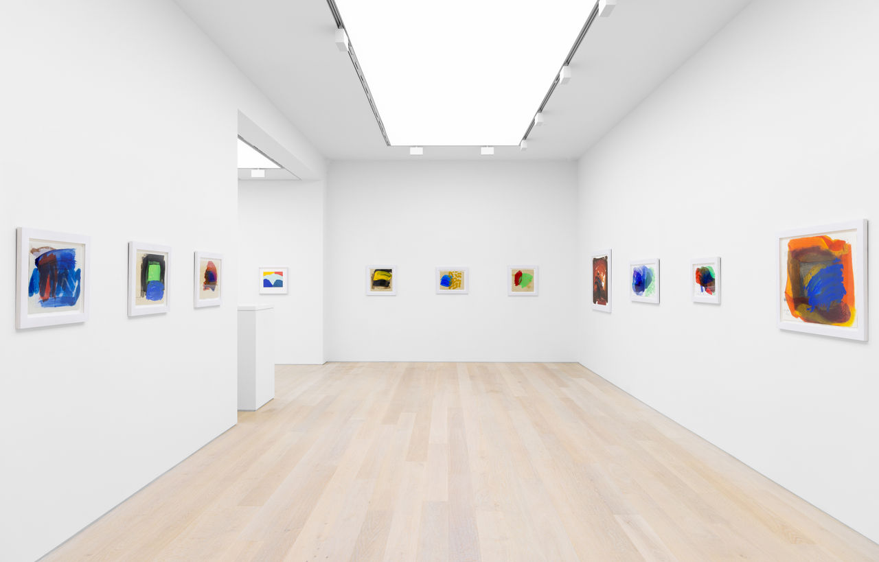 Installation view of Memories: Etel Adnan & Howard Hodgkin at Cristea Roberts Gallery, London, 2023. Photo: Sam Roberts Photography
