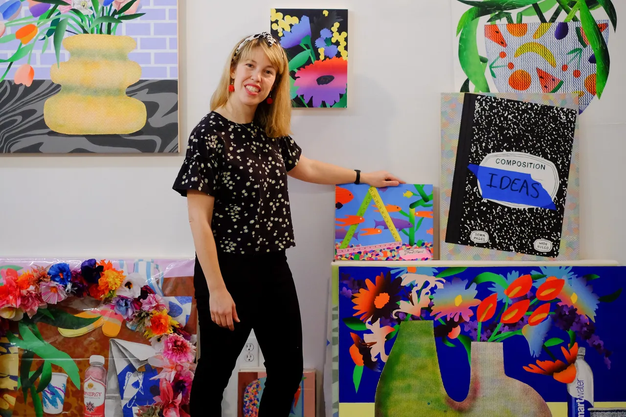 Karen Lederer in her studio in Brooklyn, New York, USA.