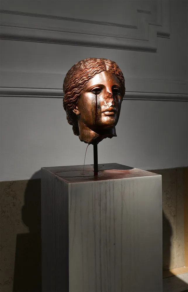 "The Remarkable Lightness of Being": exhibition view / Aeroplastics @ Rue Blanche str., 2015 / work by Laurent PERBOS