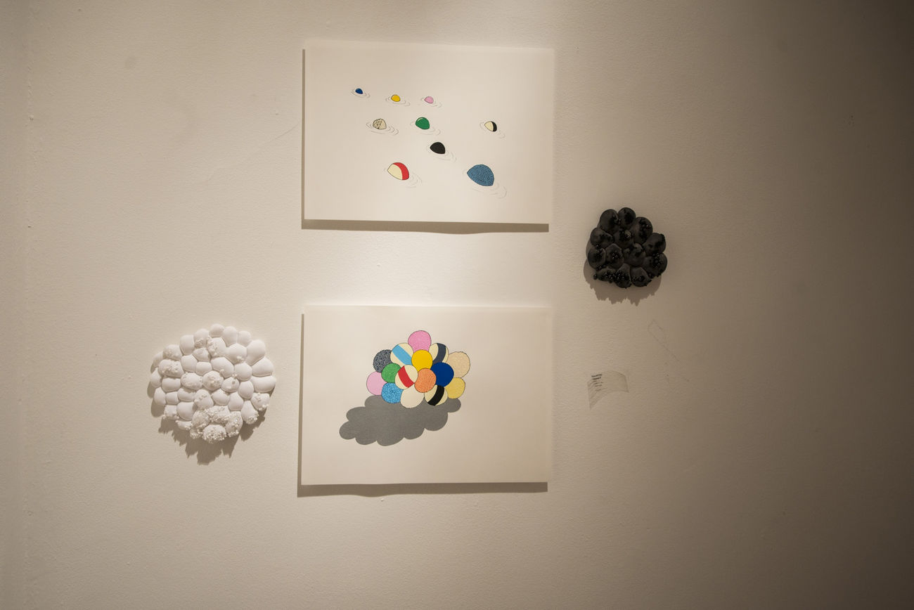 "Prememories": exhibition view Aeroplastics @ Rue Blanche, Brussels, 2016 works by Elodie Antoine