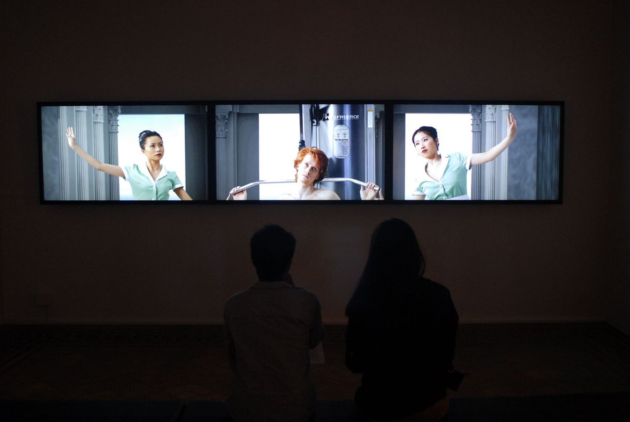 "AES+F 'The Trilogy Plus'": exhibition view Aeroplastics @ Rue Blanche, Brussels, 2015