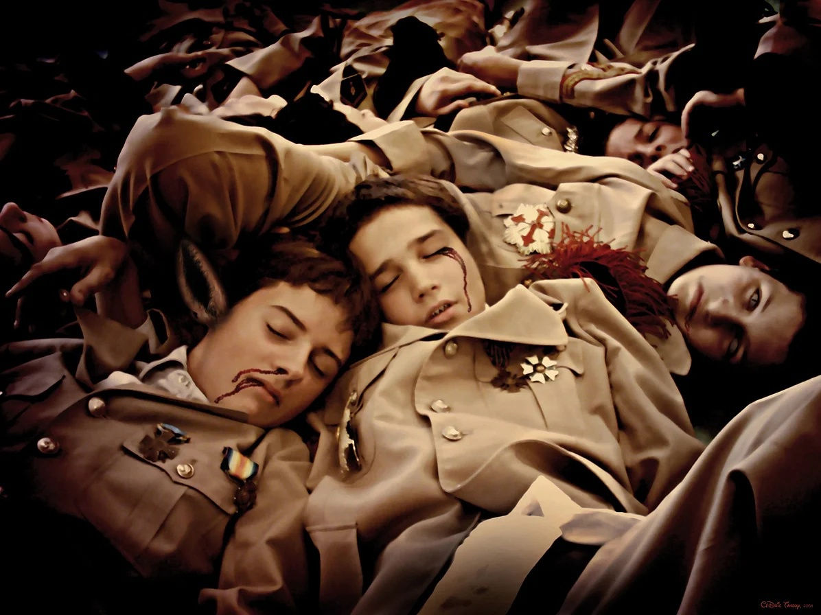 Cédric Tanguy, Aux larmes, etc…(soldats), 2004, color print 60 x 80 cm Courtesy of Aeroplastics contemporary, Brussels
