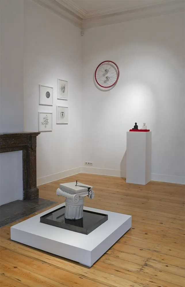 "The Remarkable Lightness of Being": exhibition view / Aeroplastics @ Rue Blanche str., 2015 / works by Charley CASE, Marcel MARIEN, Laurent PERBOS, Frances GOODMAN