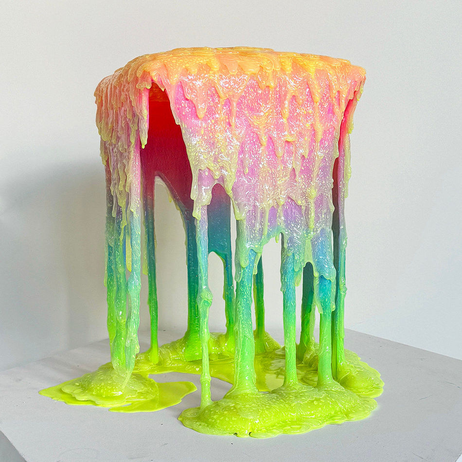 abstract brightly colored dripping sculpture by Dan Lam