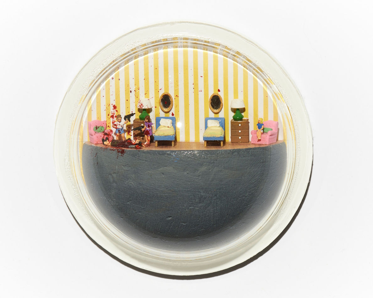 Abigail Goldman's sculpture of a murder in a bedroom Abigail Goldman's sculpture of a murder scene in a bedroom